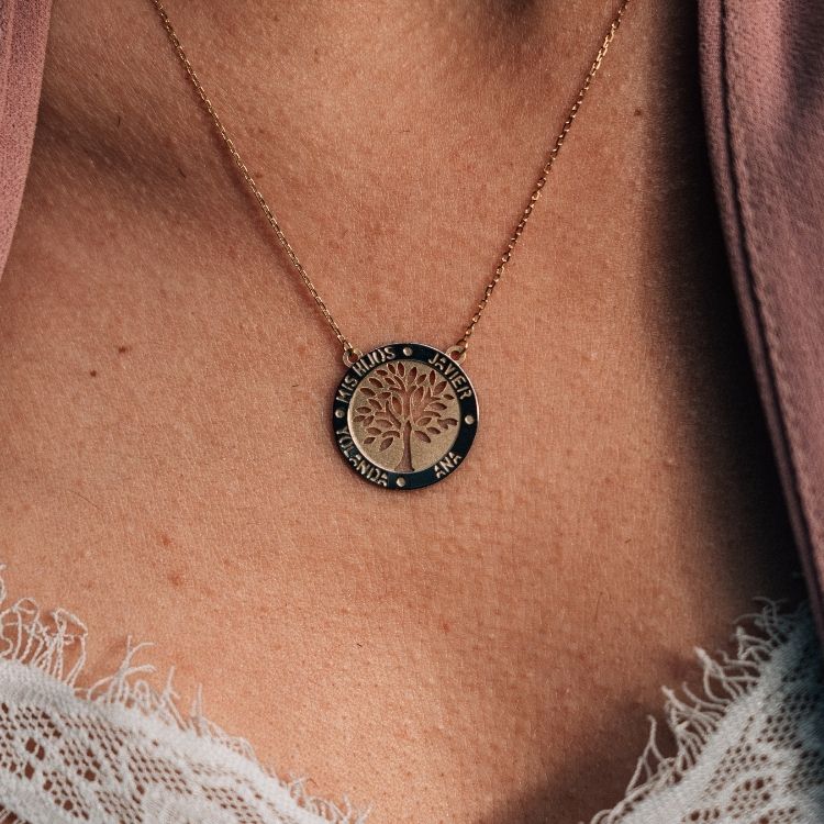 Gargantilla árbol de la vida niña + niño con nombre - Imagen 4