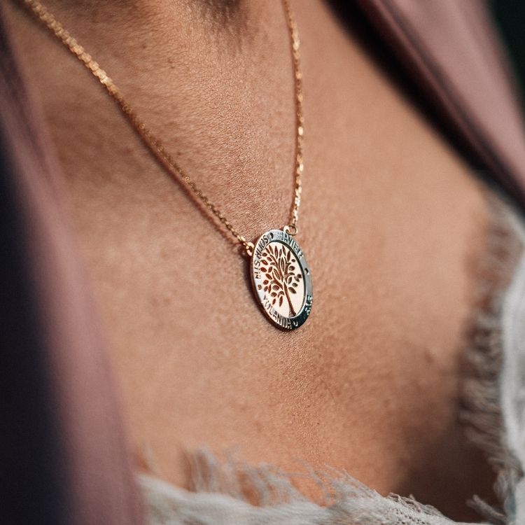 Gargantilla árbol de la vida niña + niño con nombre - Imagen 5