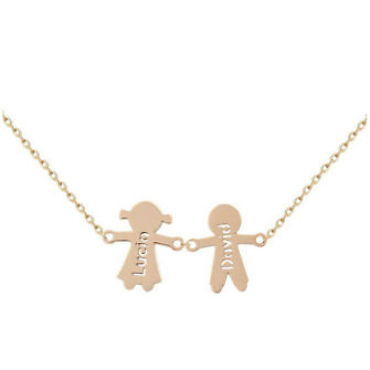 Gargantilla niña + niño con nombre