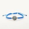 Pulsera flor charra macramé y cristal de color
