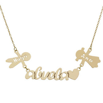 Gargantilla abuela con niños personalizable