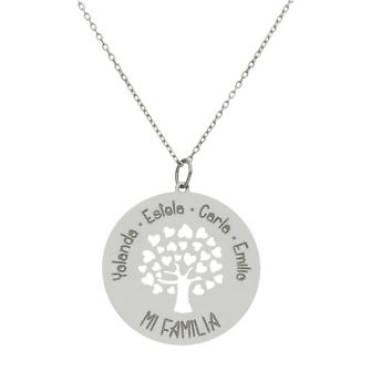 Gargantilla árbol de la familia personalizable