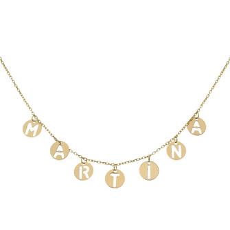 Gargantilla con mini charms de circulos personalizable