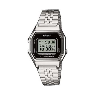 Reloj Casio plateado iconic esfera negra