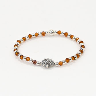 Pulsera charra, pulsera botón charro, pulsera botón charro con cristales y bolas de plata, pulsera de Salamanca en plata, Salamanca, símbolo de Salamanca