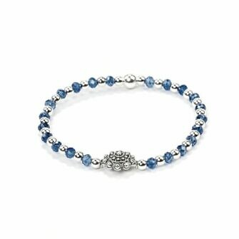 Pulsera-charra-pulsera-boton-charro-pulsera-boton-charro-con-cristales-y-bolas-de-plata-pulsera-de-Salamanca-en-plata-Salamanca-simbolo-de-Salamanca- azul marino