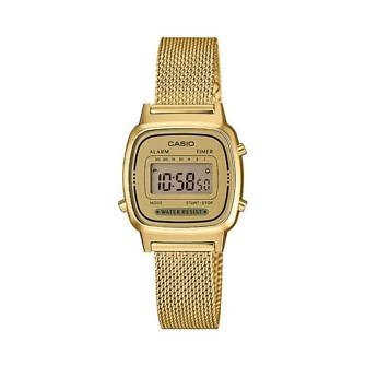 Reloj Casio digital dorado mini malla milanesa