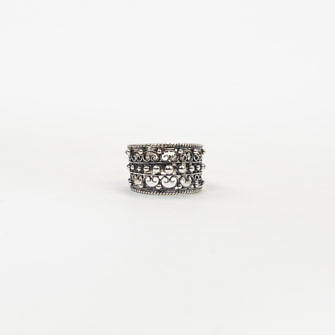 Anillo filigrana hilos y bolas