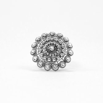 anillo charro plata color XXL anillo de Salamanca botón charro grande plata de ley blanco