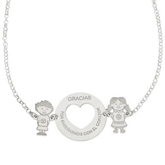 Gargantilla corazón + niños personalizable