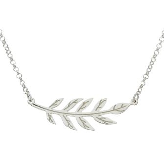 Gargantilla con hoja en plata de Ley
