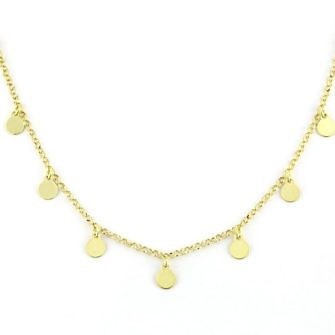 Gargantilla minicharms círculos plata chapada en oro