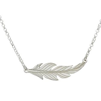 Gargantilla con pluma en plata de Ley