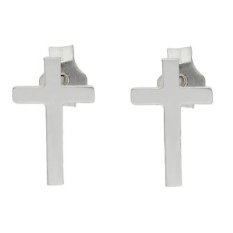 Pendientes con cruz plata de Ley