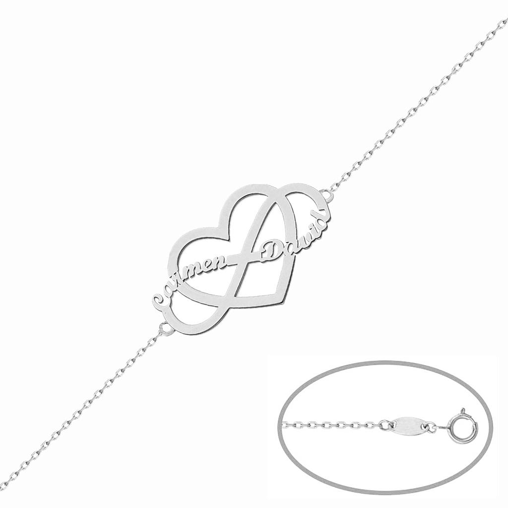 Pulsera corazón + infinito personalizable - Imagen 2