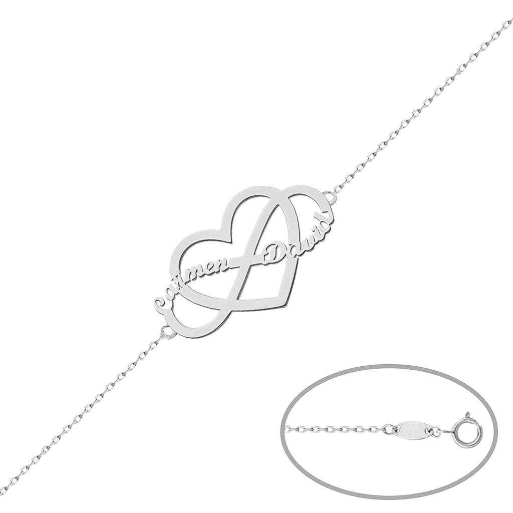 Pulsera corazón + infinito personalizable - Imagen 3