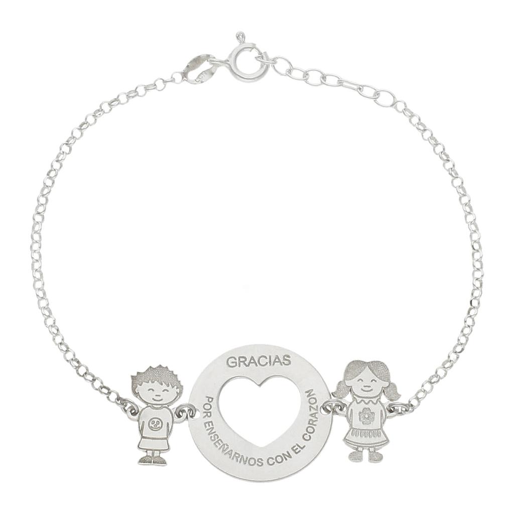 Pulsera circular con corazón personalizable