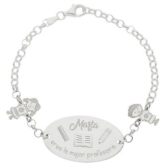 Pulsera profe con motivo ovalado + niños