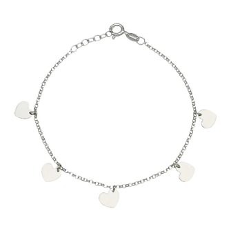 Pulsera/Tobillera mini charms con corazones