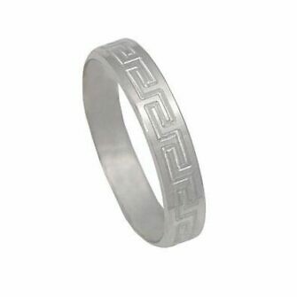 Alianza Greca en oro blanco de 18 Kl.