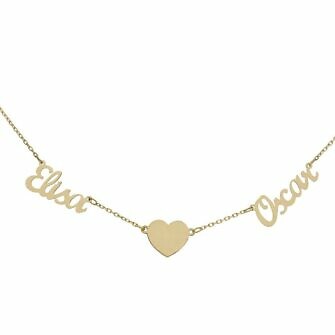 Gargantilla con dos nombres + corazón