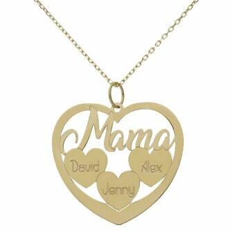 Gargantilla mama + tres corazones personalizables