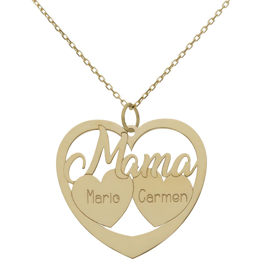 Gargantilla mama + dos corazones personalizables