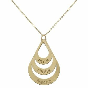 Gargantilla con tres lagrimas personalizable