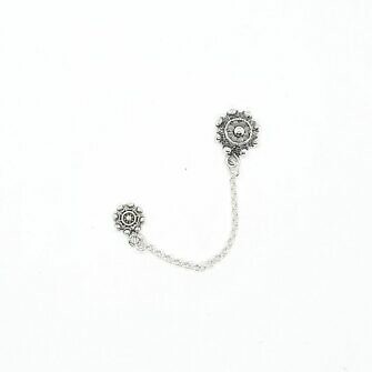 Pendiente botón charro combinado y cadena