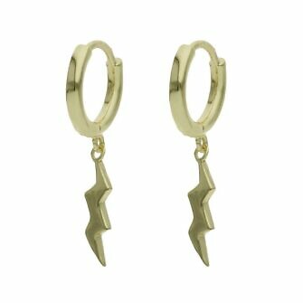 Aros en Plata chapada en Oro con rayo.