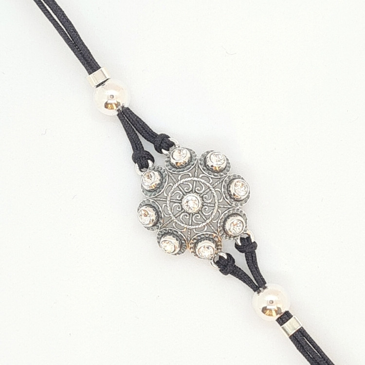 Pulsera botón charro con cristales e hilo de color - Imagen 8