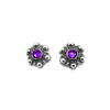 Pendientes botón charro plata cristal color 6 bolas