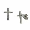 Pendientes cruz en Plata de Ley de 925mm con circonitas.