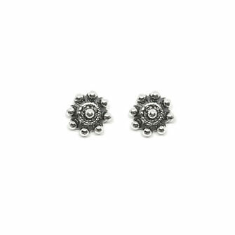 Pendientes botón charro clásicos plata 11 mm