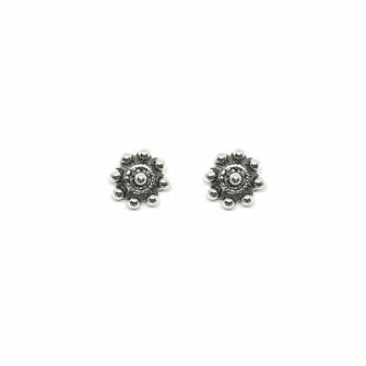 Pendientes botón charro clásicos plata 9 mm