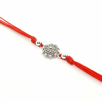 Pulsera botón charro (dos filas) e hilo a color