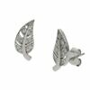 Pendientes hojas en Plata de Ley de 925mm con circonitas.