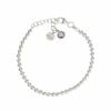 Pulsera de bolas con piedra lila