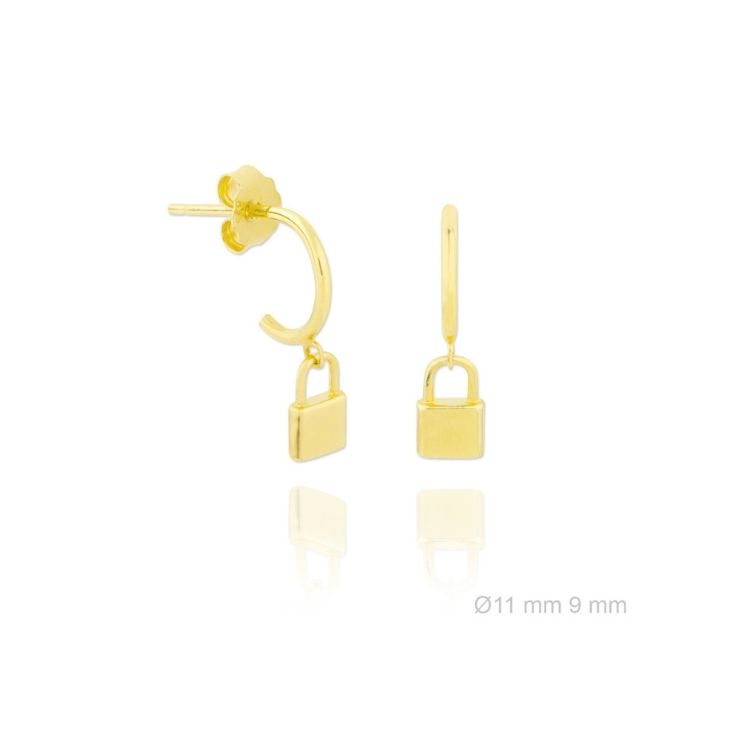 Aros con Candados Pont D'amour París plata chapada en oro