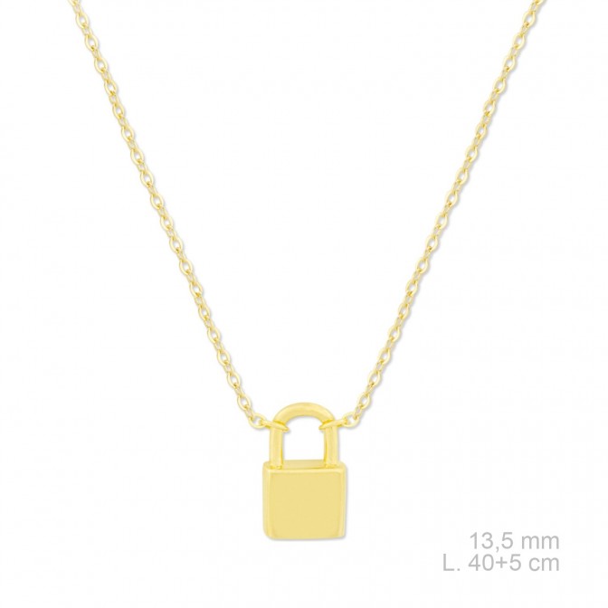 Candado Pont D'amour París plata chapada en oro - Imagen 2