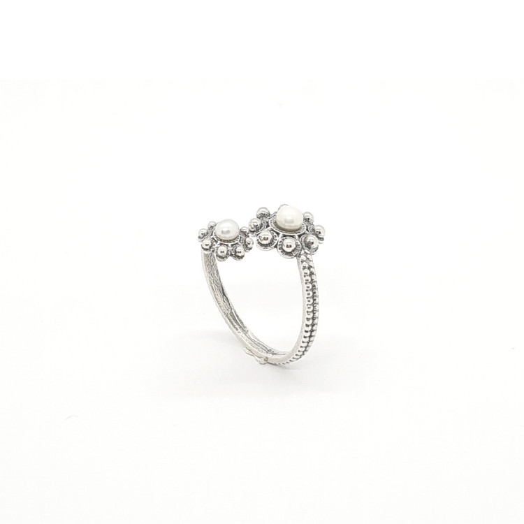 Anillo botón charro combinado con perlas - Imagen 3