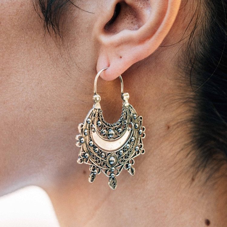 Pendientes aro filigrana Luz de Sol y Luna - Imagen 2