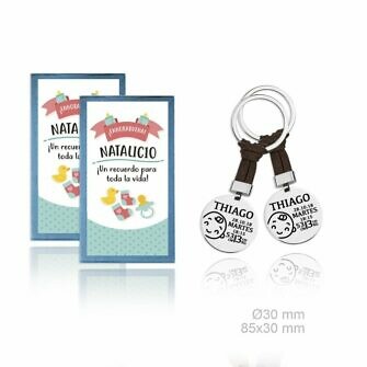 Pareja de llaveros Natalicio Personalizados Niño