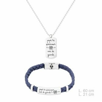 Juego de colgante y pulsera Papá te queremos