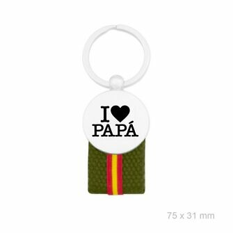 Llavero I corazón Papá Bandera
