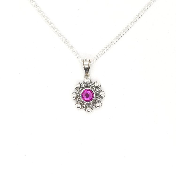 Colgante botón charro en plata con cristal de color - Imagen 5