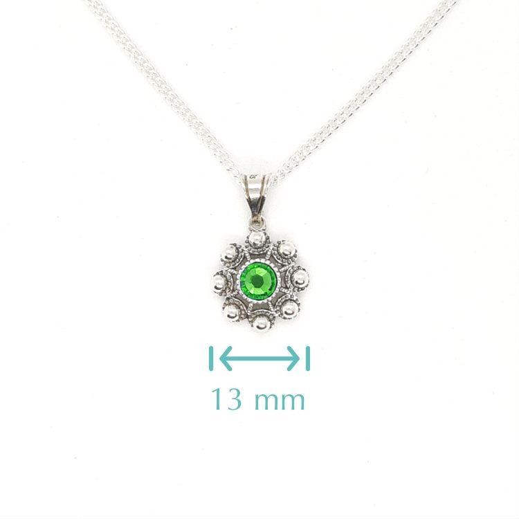 Colgante botón charro en plata con cristal de color - Imagen 2