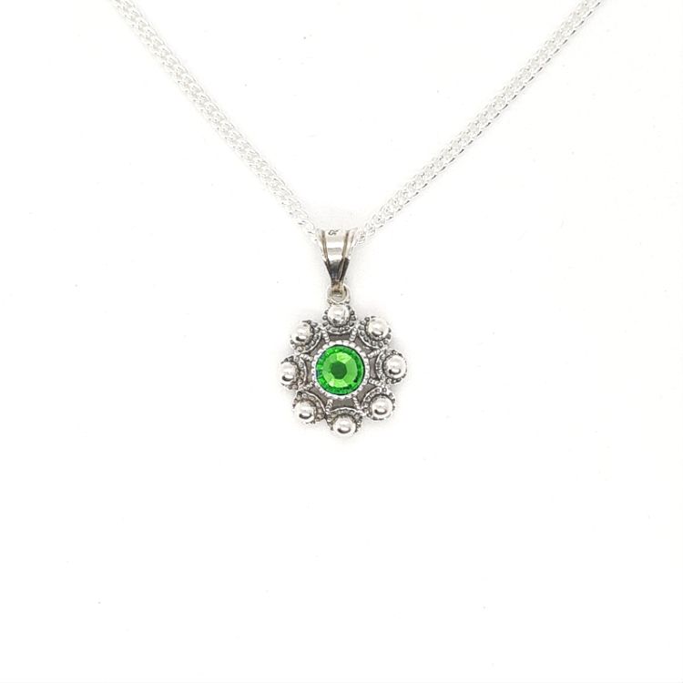 Colgante botón charro en plata con cristal de color - Imagen 6