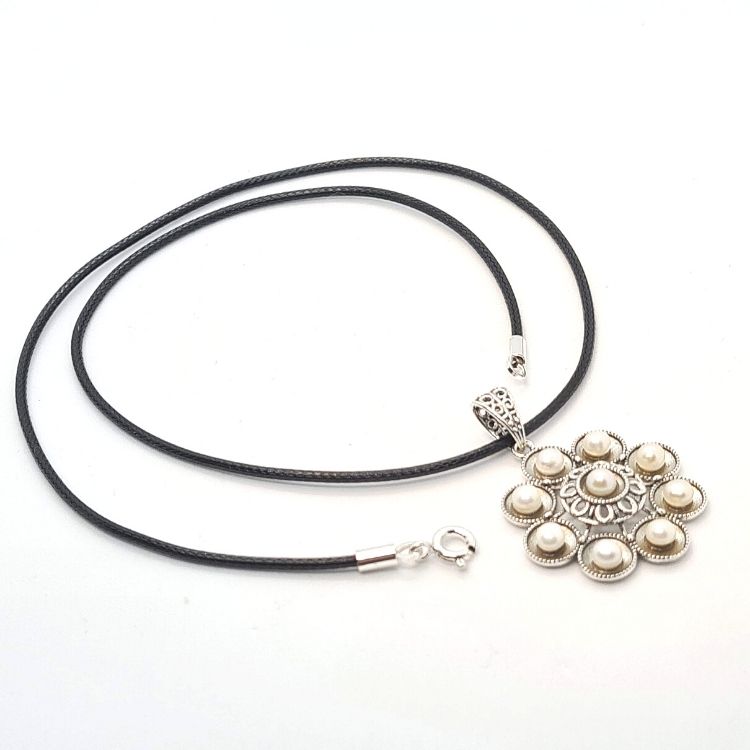 Gargantilla botón charro con perlas - Imagen 5