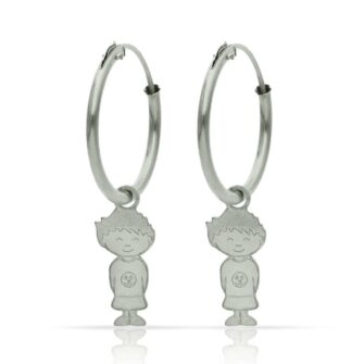 Aros con abalorio de niño en Plata de Ley